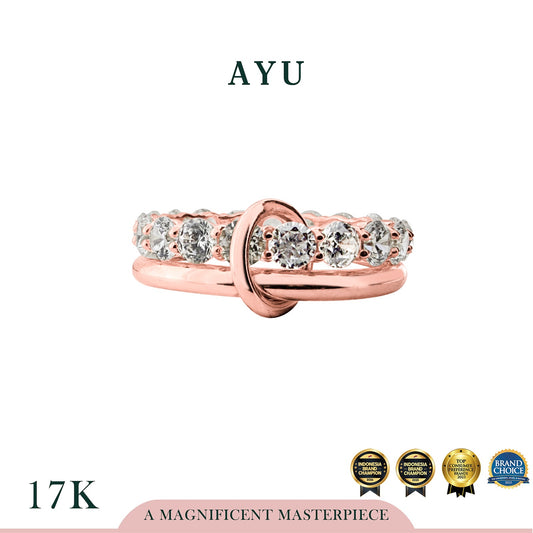 AYU Cincin Emas - Link 2 U Round Eternity Ring 17k Rose Gold