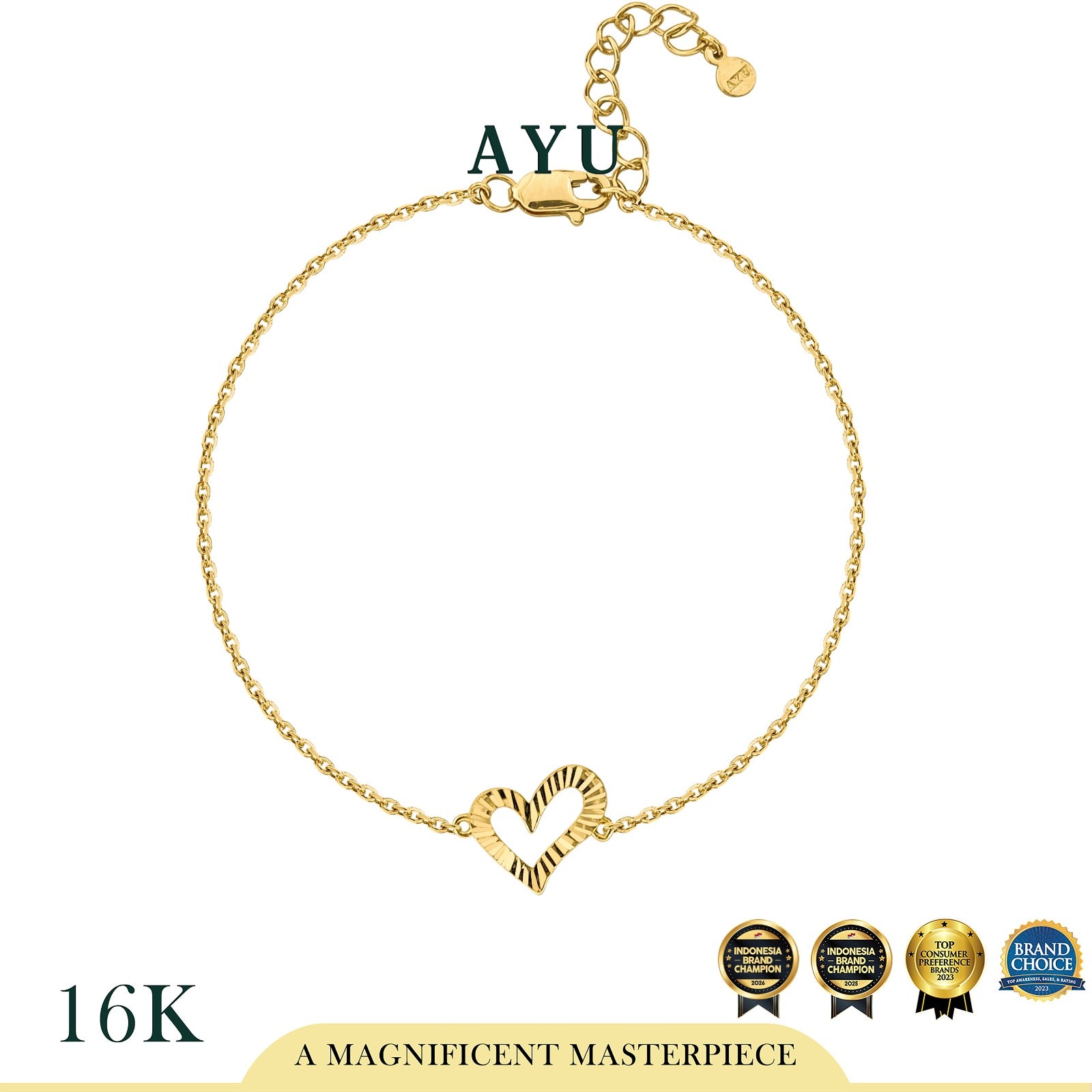 AYU Gelang Emas - Love Spark Bracelet 16k Yellow Gold