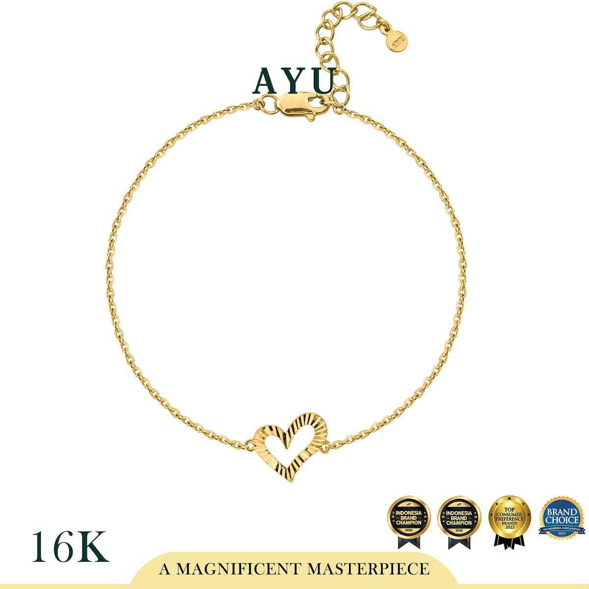 AYU Gelang Emas - Love Spark Bracelet 16k Yellow Gold