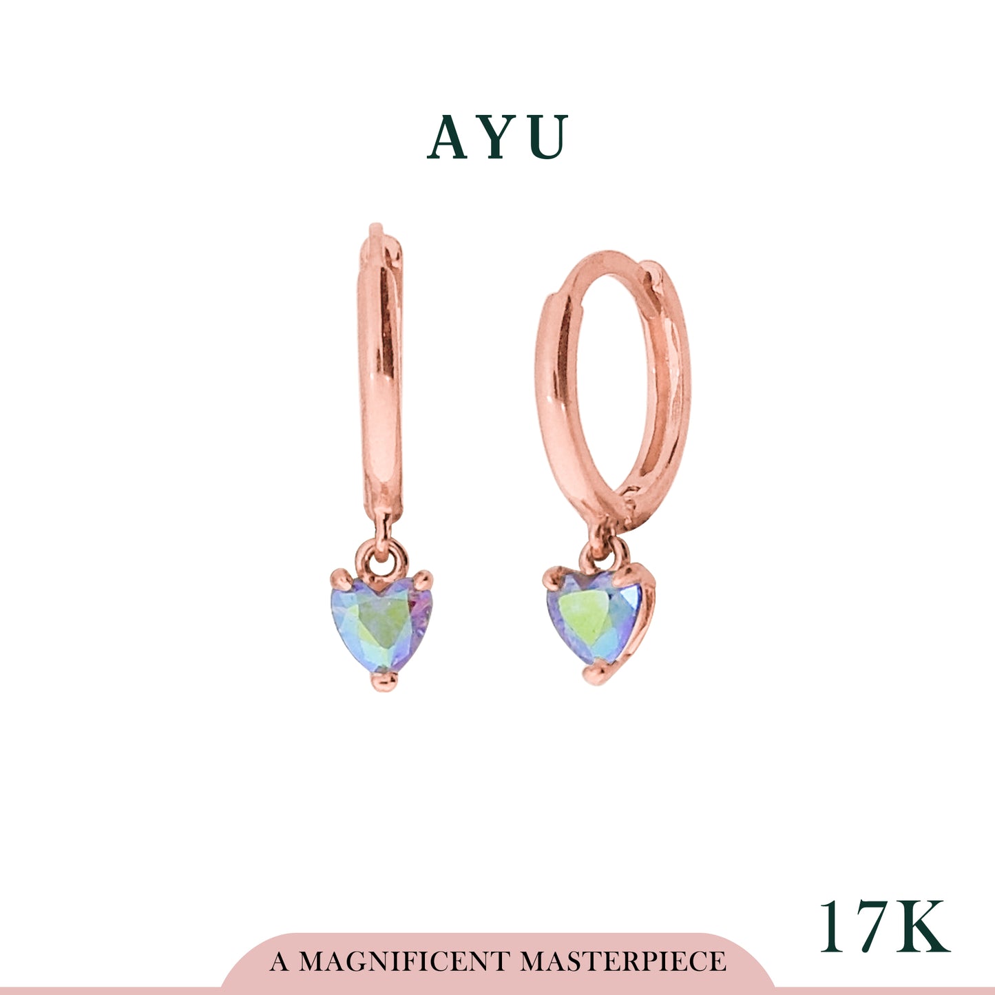 AYU Anting Emas - Love Is Magical Gold Doughnut Earrings 17k Rose Gold