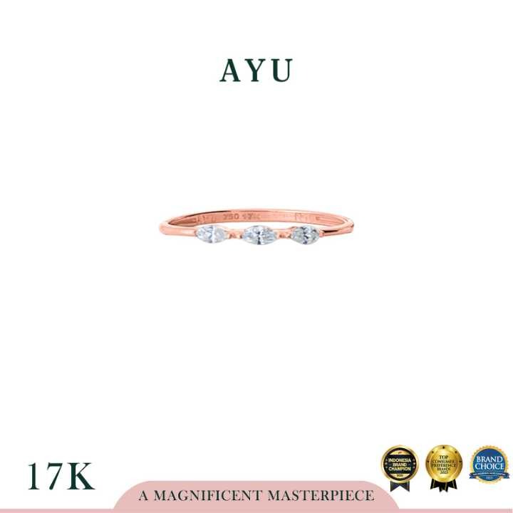 AYU Cincin Emas - Marquini Stack 17k Rose Gold