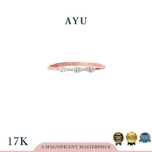 AYU Cincin Emas - Marquini Stack 17k Rose Gold