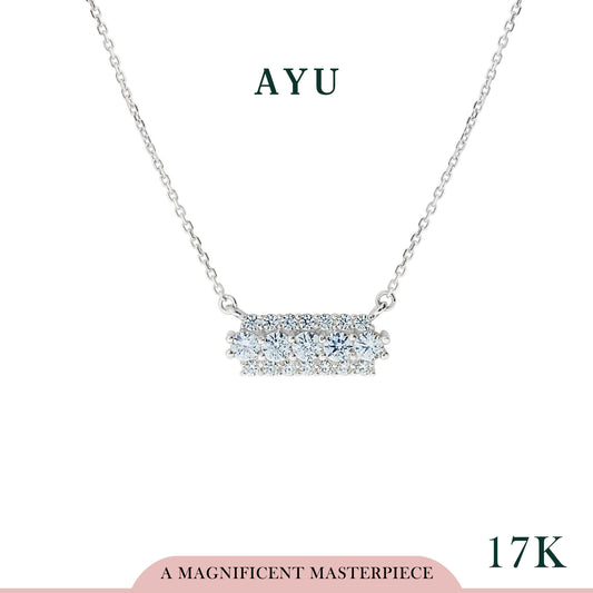 AYU Kalung Emas - Mini Step Up Chain Necklace 17k White Gold