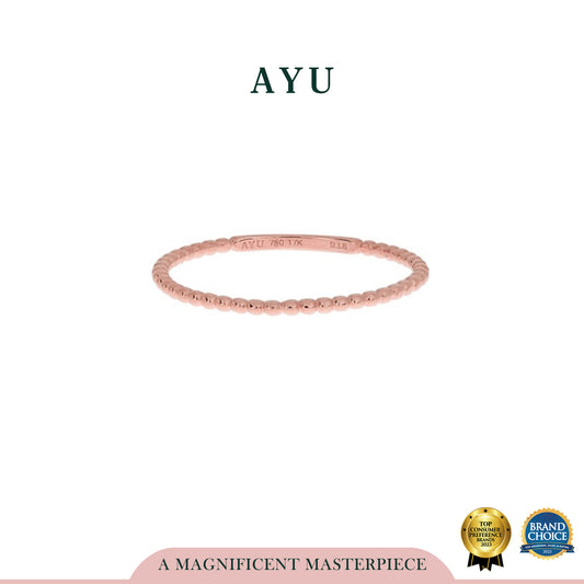 AYU Cincin Emas - Pepper Beads Stack Ring 17K Rose Gold