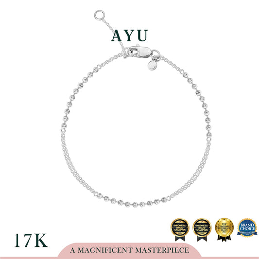 AYU Gelang Emas - Pepper Trixie Party Chain Bracelet 17k White Gold