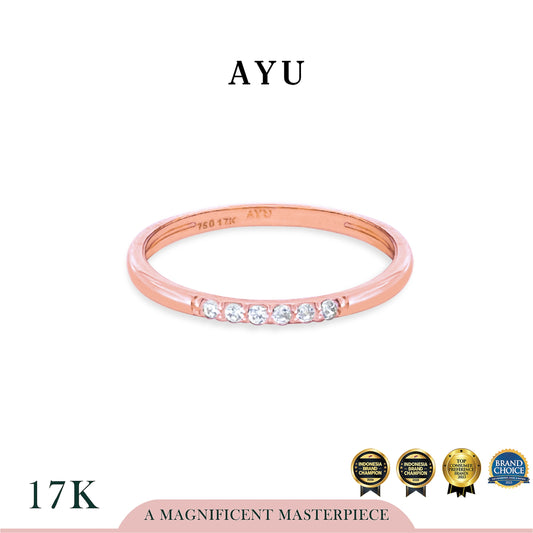 AYU Cincin Emas - Simple Sparkle Stack 17k Rose Gold