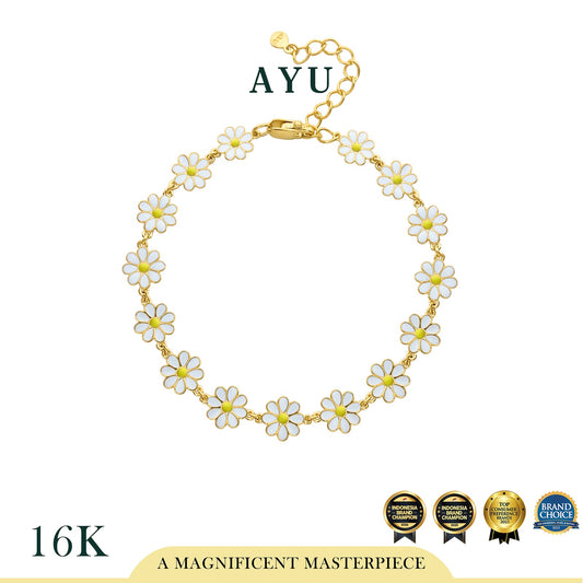 AYU Gelang Emas - Small Daisy Darling Eternity Bracelet 16k Yellow Gold