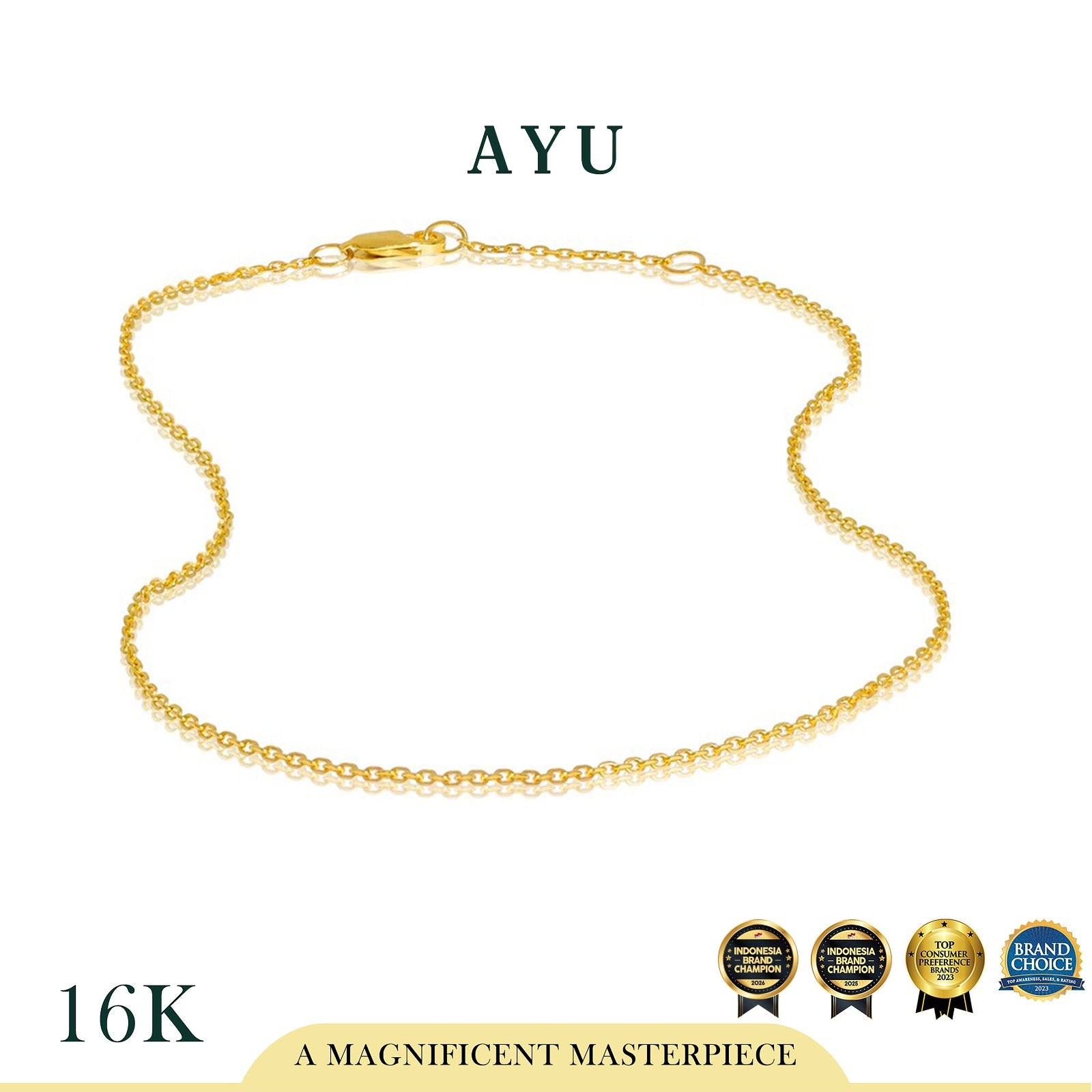 AYU Kalung Emas - Trixie Chain Necklace 16k Yellow Gold