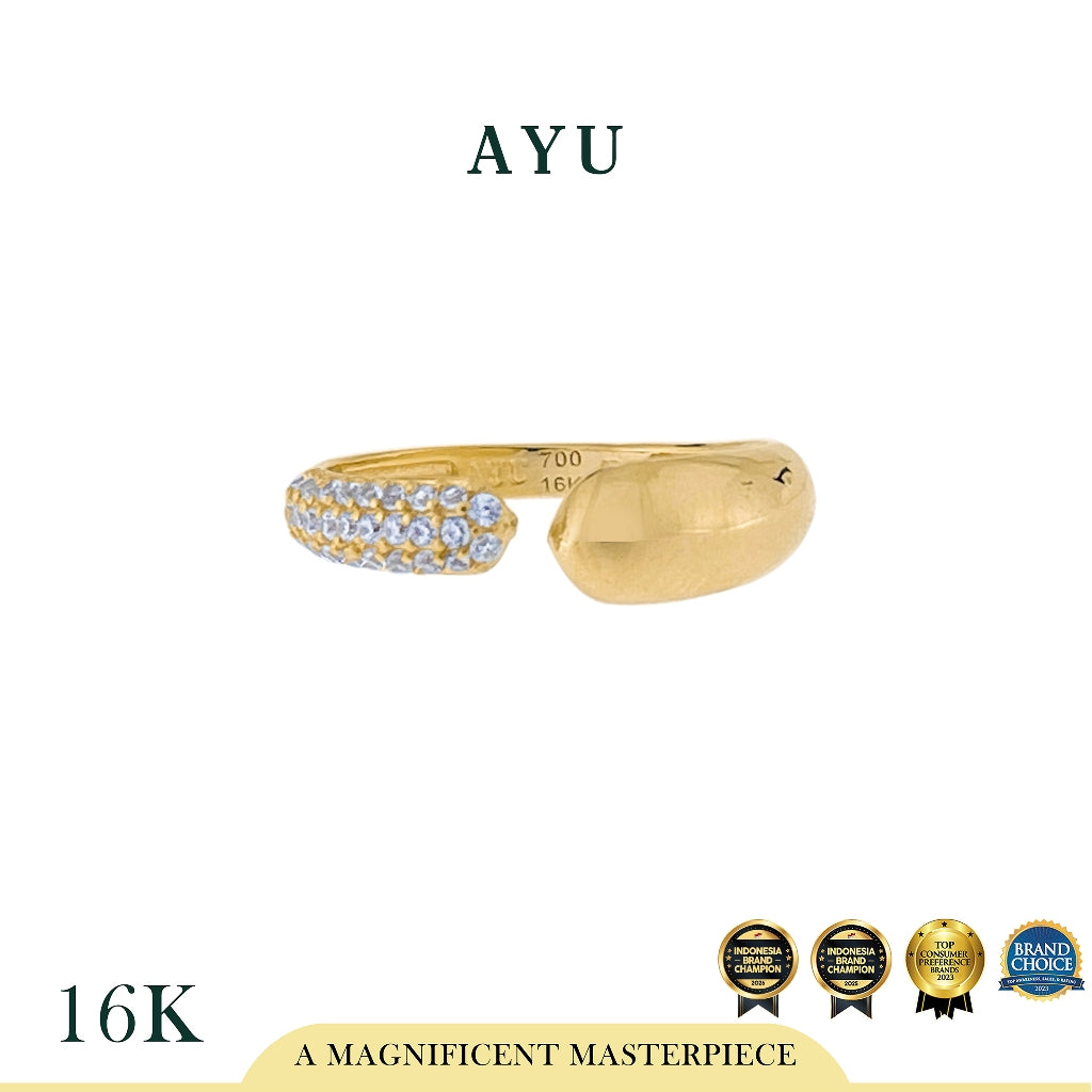 AYU Cincin Emas - Undecided Bold Open Ring 16k Yellow Gold