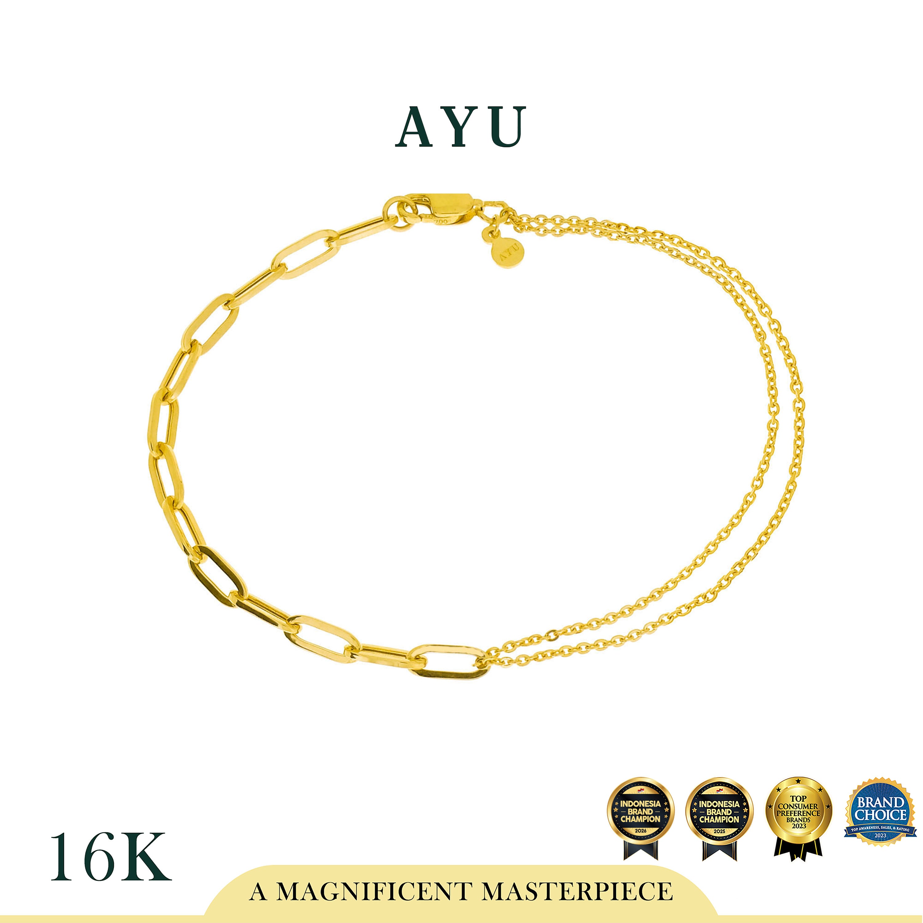 AYU Gelang Emas - Undecided Chain Bracelet 16k Yellow Gold