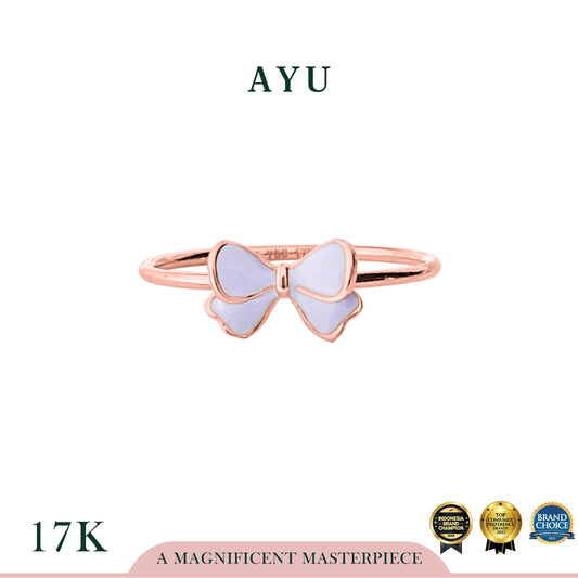 AYU Cincin Emas - Whimsy Ribbon Ring 17k Rose Gold
