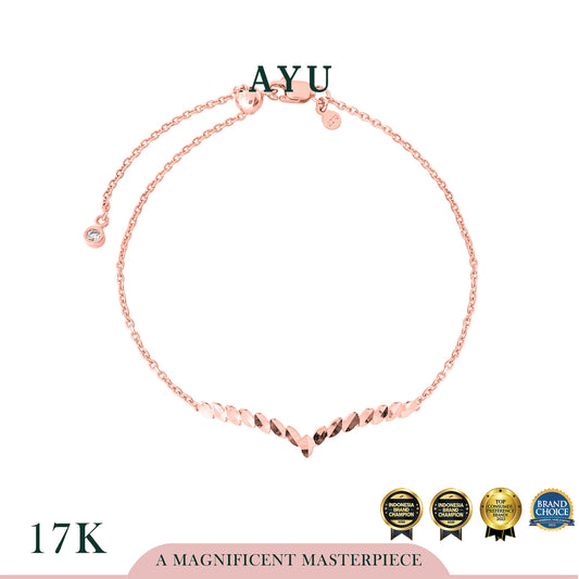 AYU Gelang Emas - Angel Vine Chevron Bling Adjustable Bracelet 17k Rose Gold
