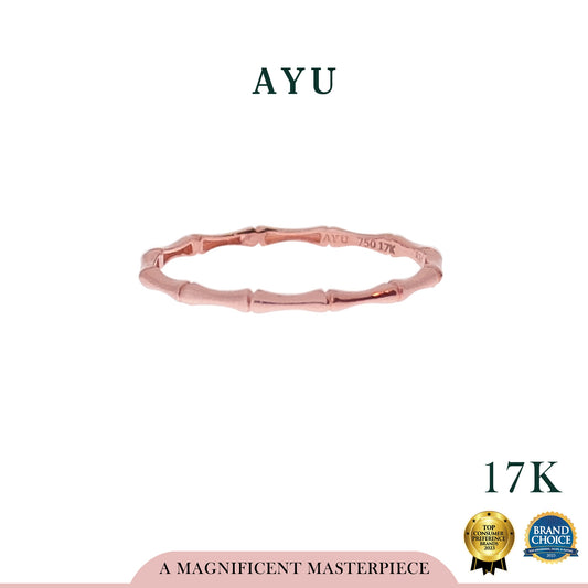 AYU Cincin Emas - Bamboo Stack 17K Rose Gold