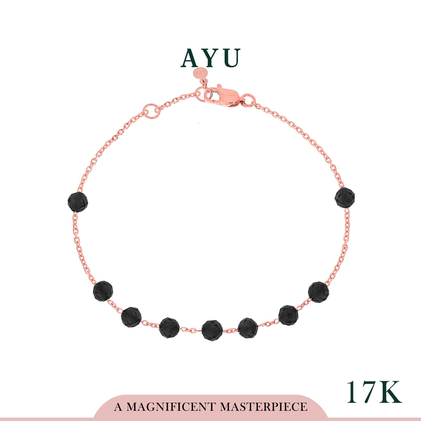 AYU Gelang Emas-Beads Bracelet 17k Rose Gold