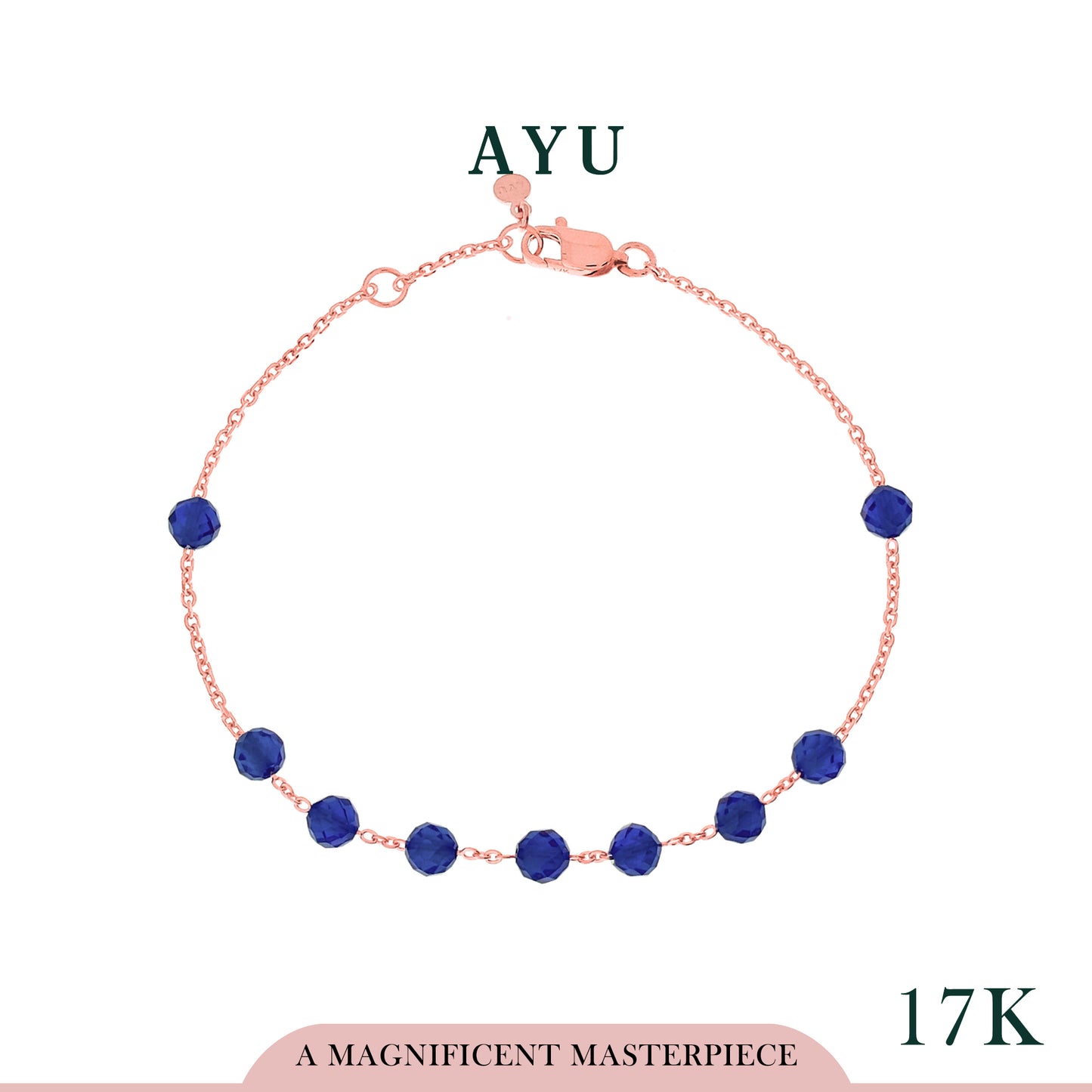 AYU Gelang Emas-Beads Bracelet 17k Rose Gold