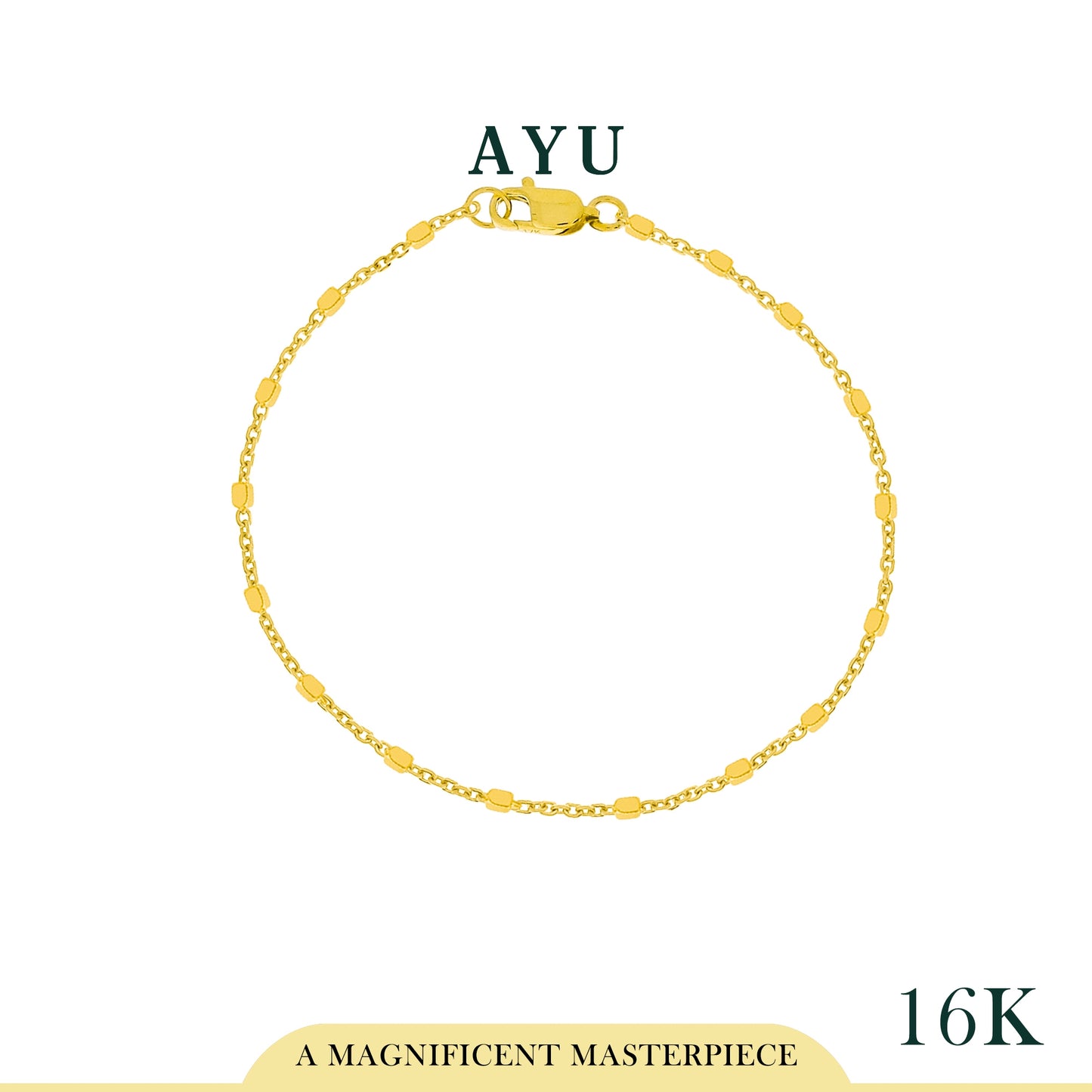 AYU Gelang Emas - Bling Beads Chain Bracelet 16K Yellow Gold