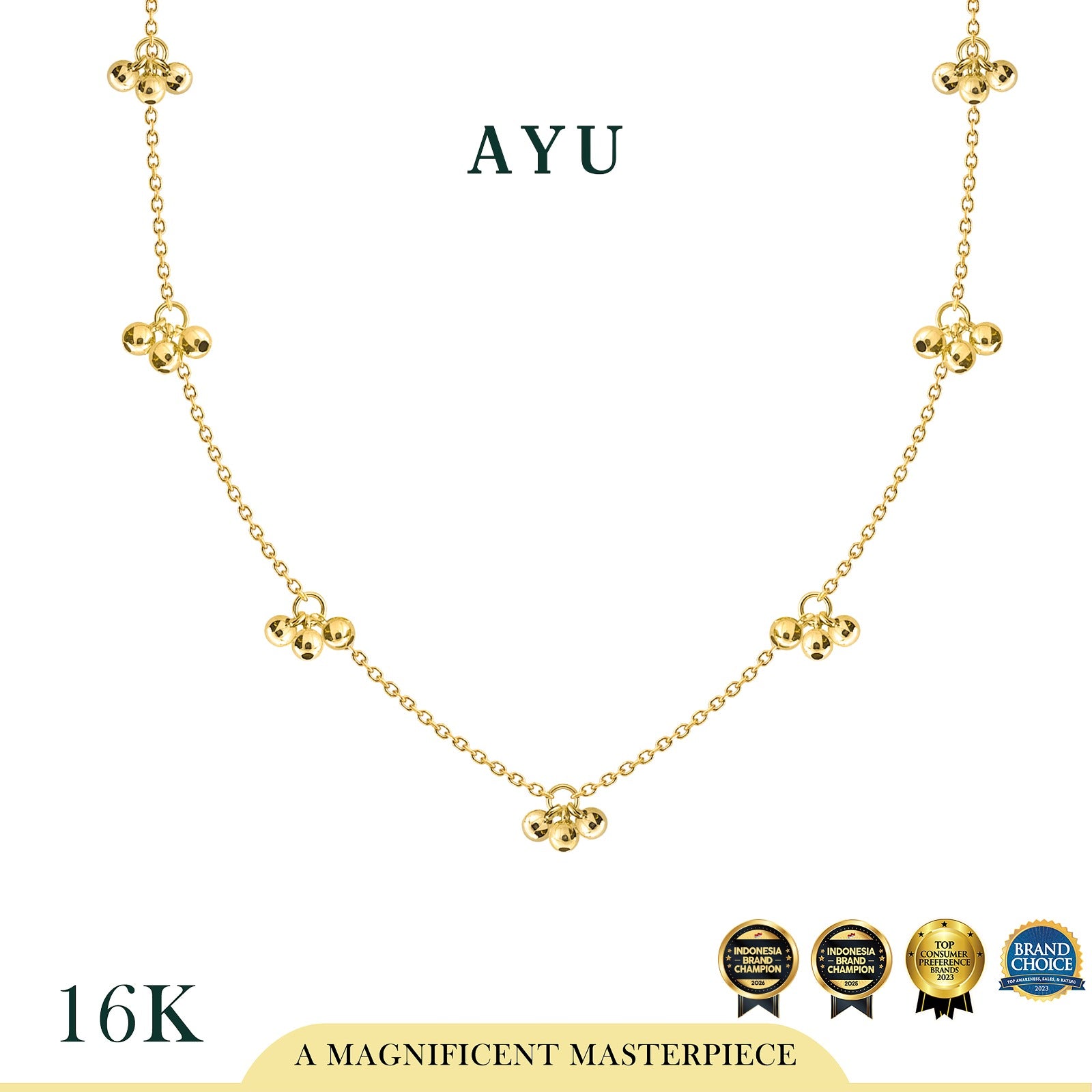 AYU Kalung Emas - Berry Sprinkle Necklace 16k Yellow Gold