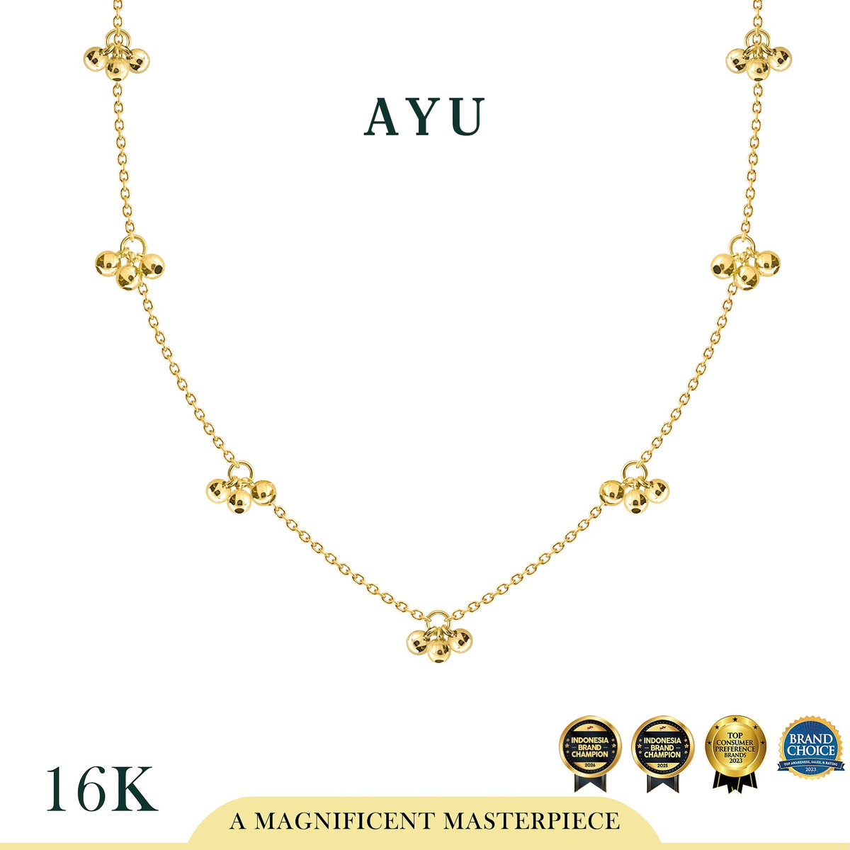 AYU Kalung Emas - Berry Sprinkle Necklace 16k Yellow Gold