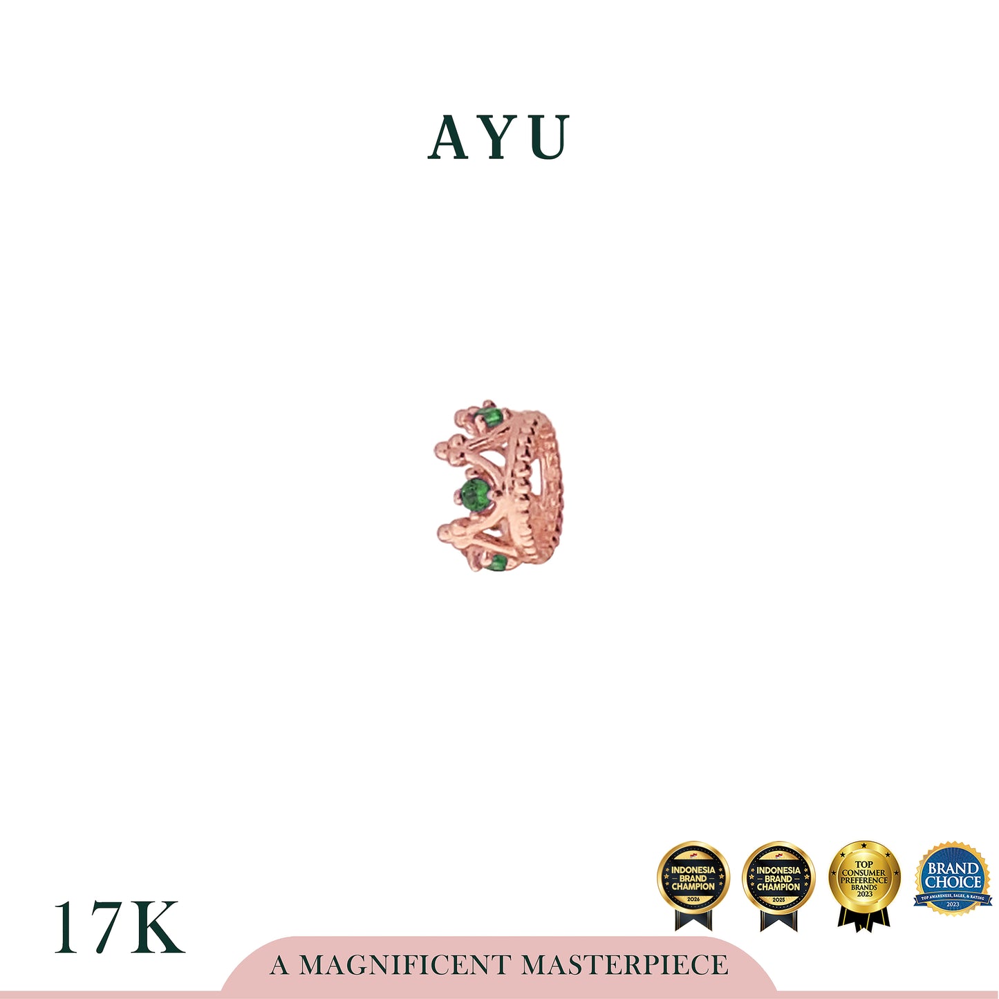 AYU Liontin Emas - Enchanted Crown Pendant 17k Rose Gold