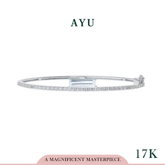 AYU Gelang Emas - LED Pave Bangle 17k White Gold