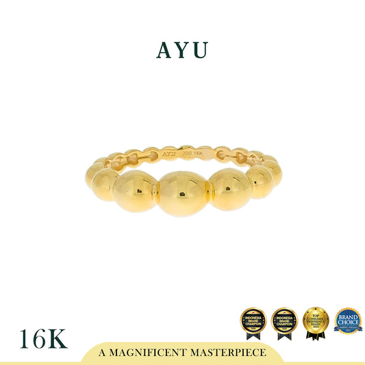 AYU Cincin Emas - Gold Gradating Pepper Beads Ring 16K Yellow Gold