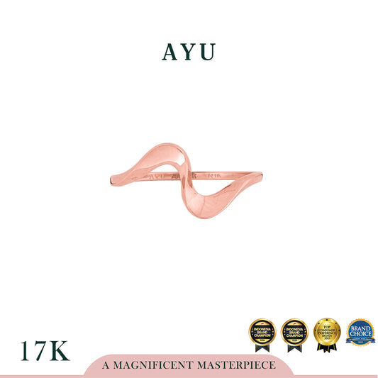 AYU Cincin Emas - Swaying Slow Wave Ring 17k Rose Gold