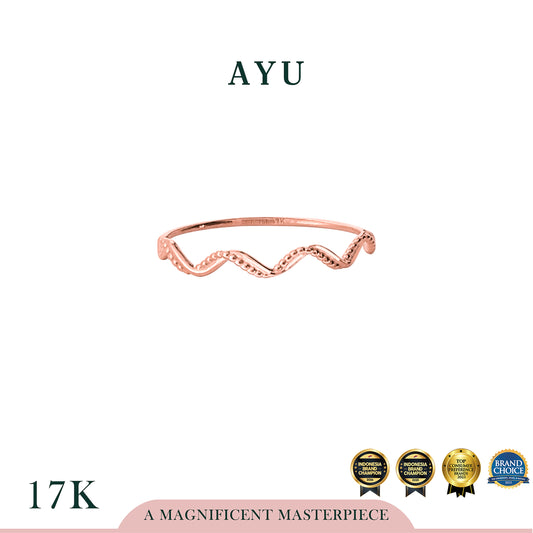 AYU Cincin Emas - Gold Wave Filligri Ring 17k Rose Gold