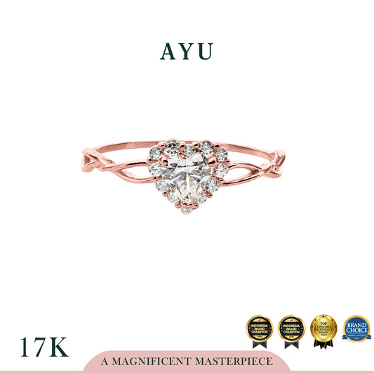 AYU Cincin Emas - Love Is Beatiful In Angel Vine Ring 17k Rose Gold