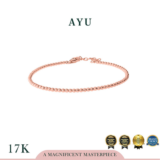 AYU Gelang Emas - Mini Bling Boba Bangle 17k Rose Gold
