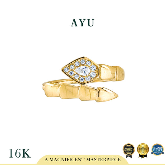 AYU Cincin Emas - Serpent Wrap Ring 16k Yellow Gold