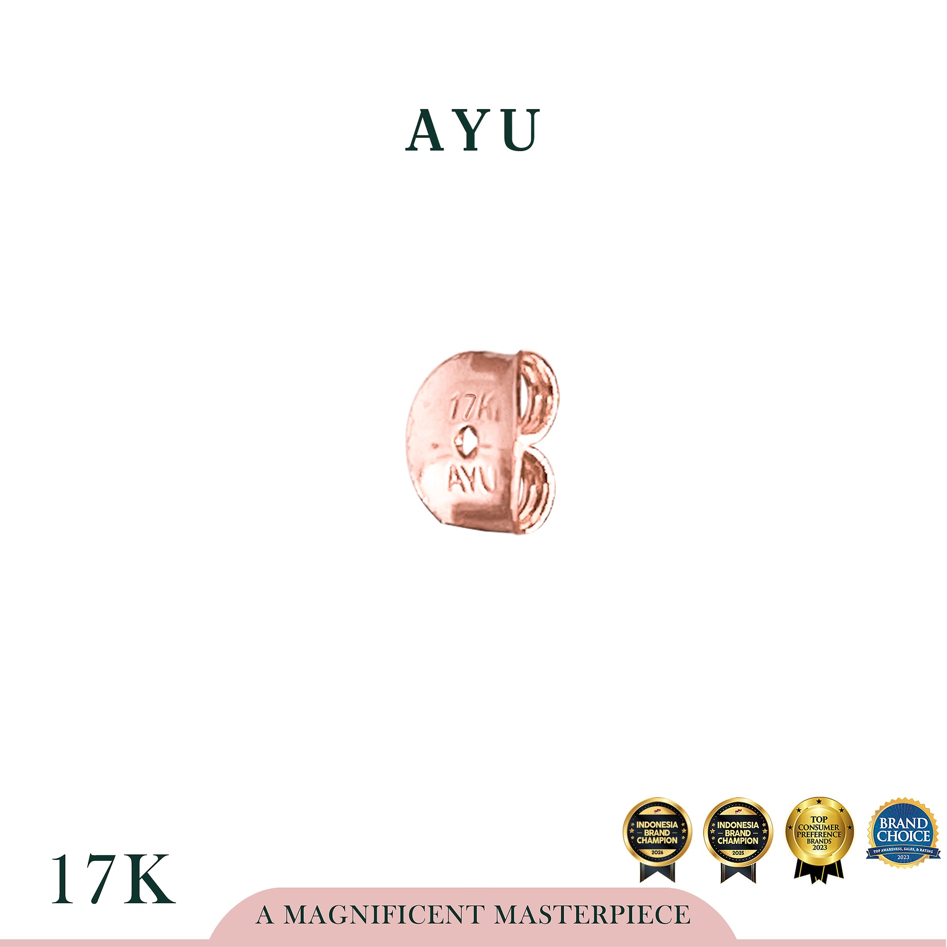 AYU Ulir Anting Emas 17k Rose Gold
