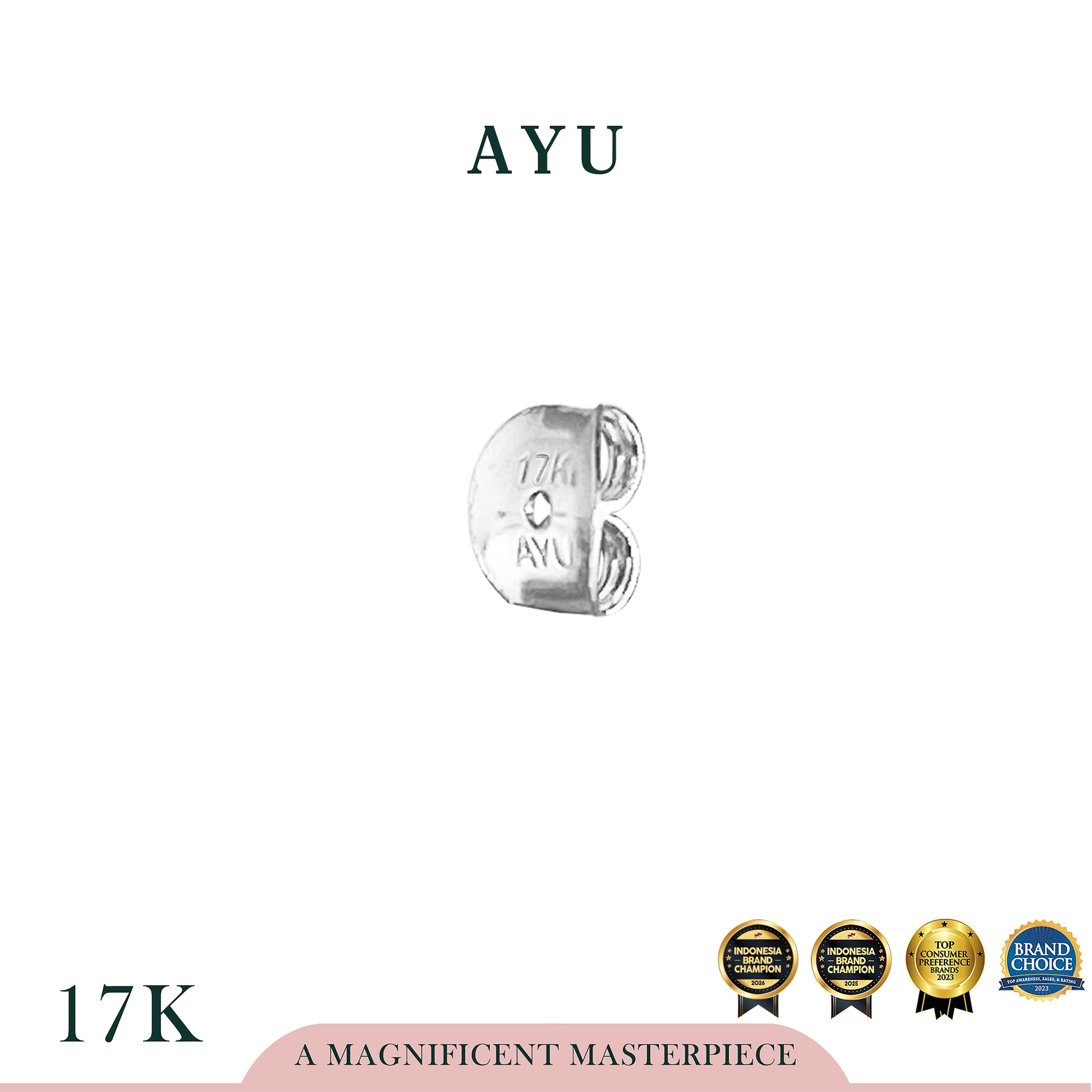 AYU Ulir Anting Emas 17k White Gold