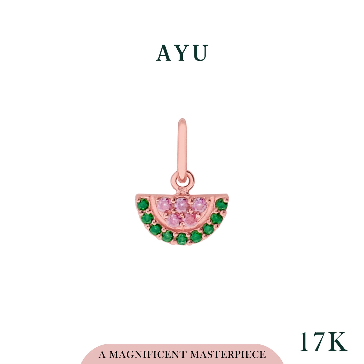 AYU Liontin Emas-Very Berry Watermelon Pendant 17k Rose Gold
