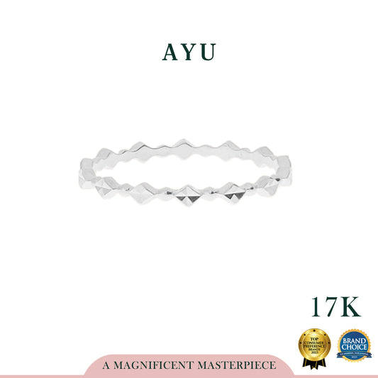 AYU Cincin Emas - Wajik Bling Stack 17K White Gold