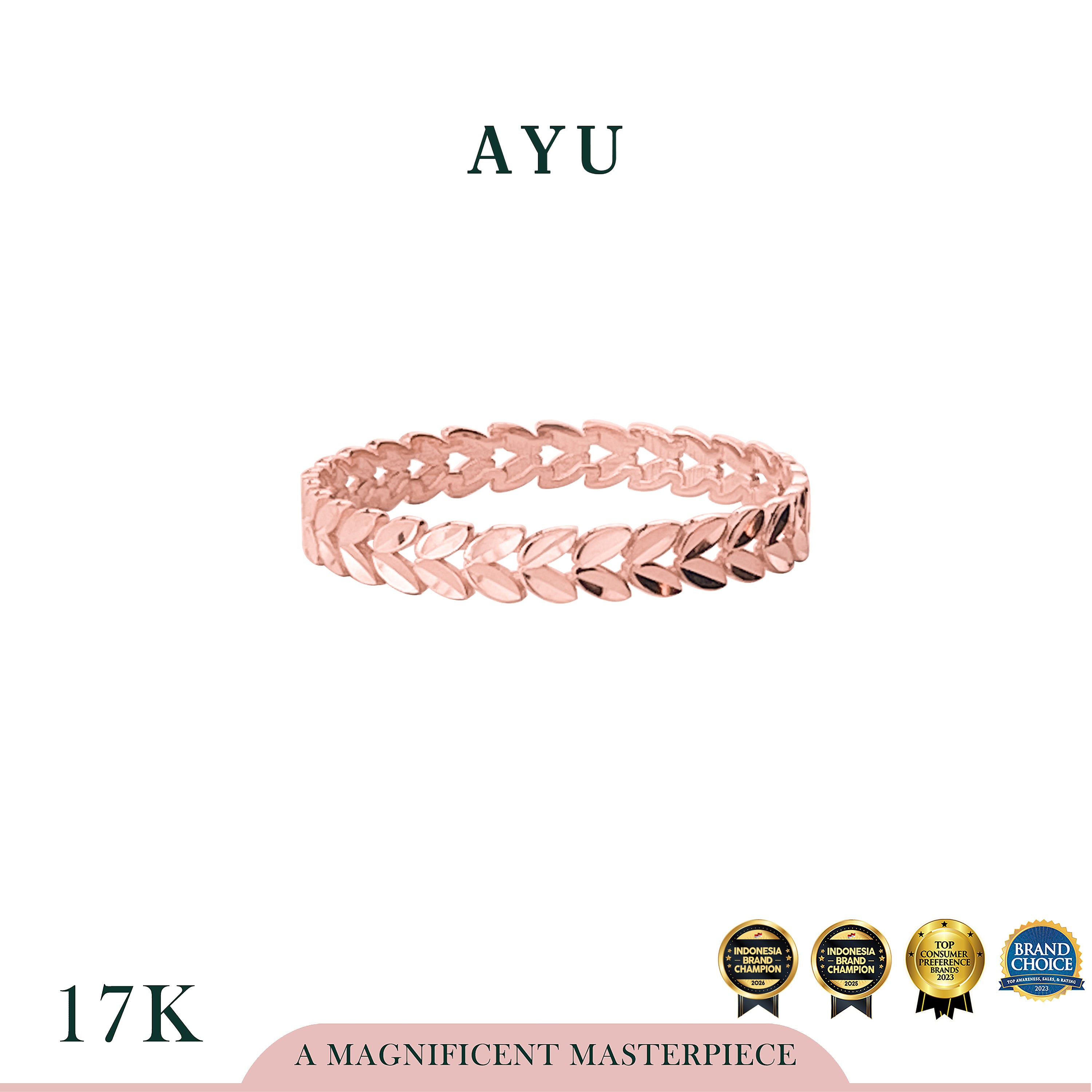 AYU Cincin Emas - Angel Vine Eternity Ring 17k Rose Gold