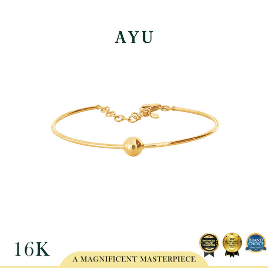 AYU Gelang Emas - Boba On 3/4 Wire Bangle 16k Yellow Gold