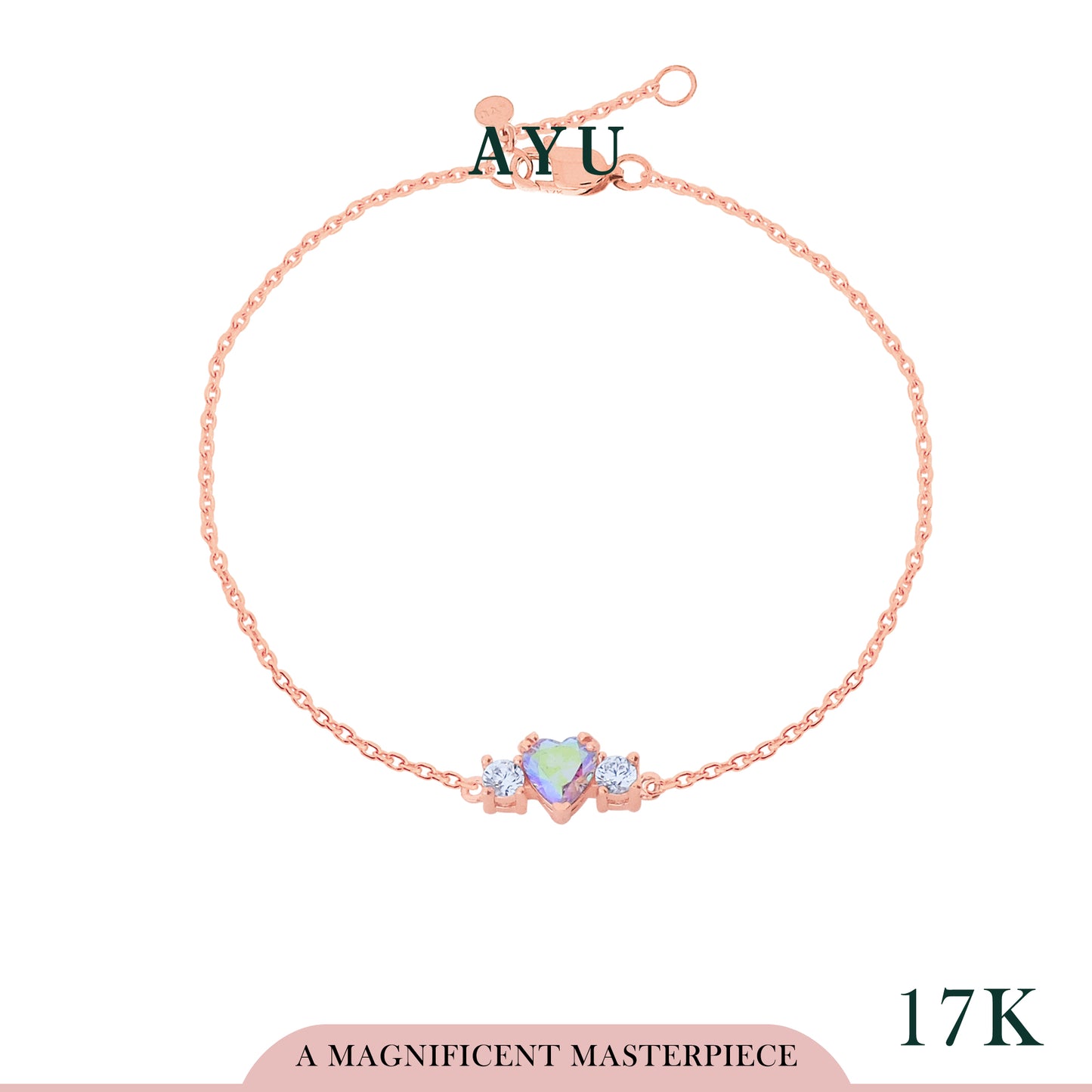 AYU Gelang Emas - Forever Love Is Magical Chain Bracelet 17K Rose Gold