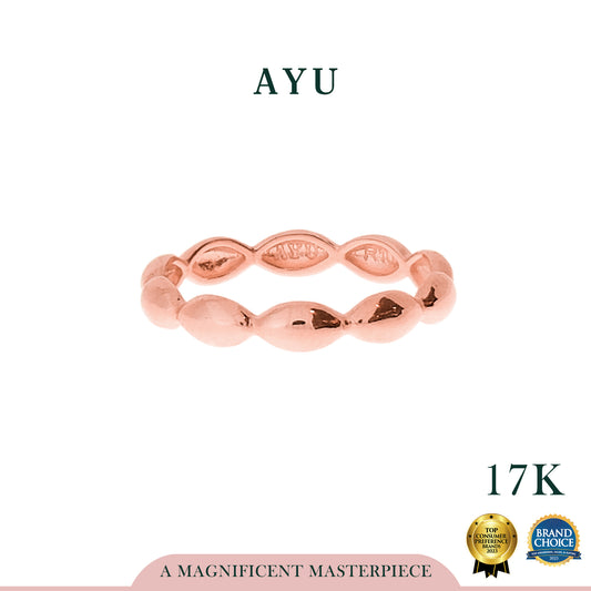 AYU Cincin Emas - Gold Chubby Pukis Stack 17K Rose Gold