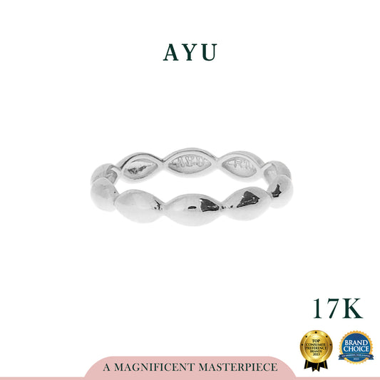 AYU Cincin Emas - Gold Chubby Pukis Stack 17K White Gold