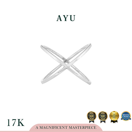 AYU Cincin Emas - Gold X Ring 17k White Gold