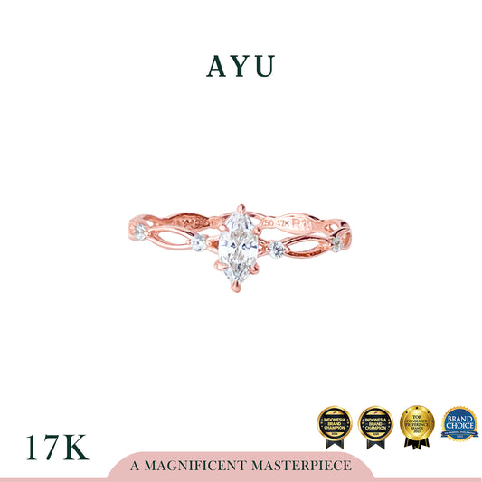 AYU Cincin Emas - Marquise In Twilight Solitaire 17k Rose Gold