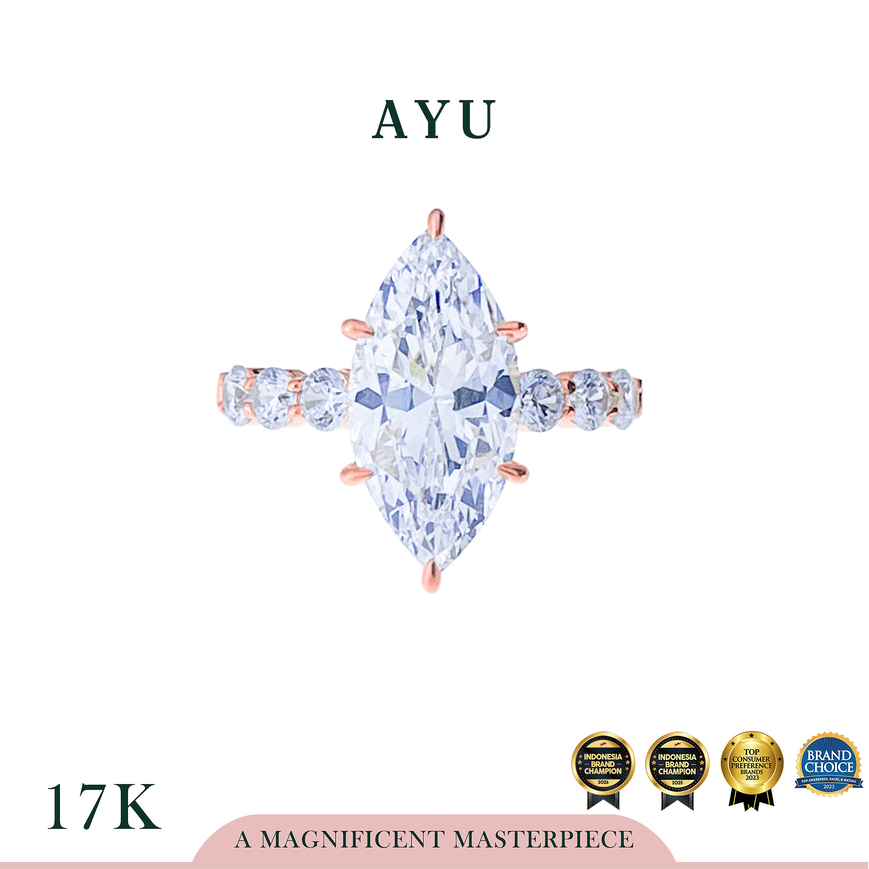 AYU Cincin Emas - The Ayu Selly Ring 17k Rose Gold