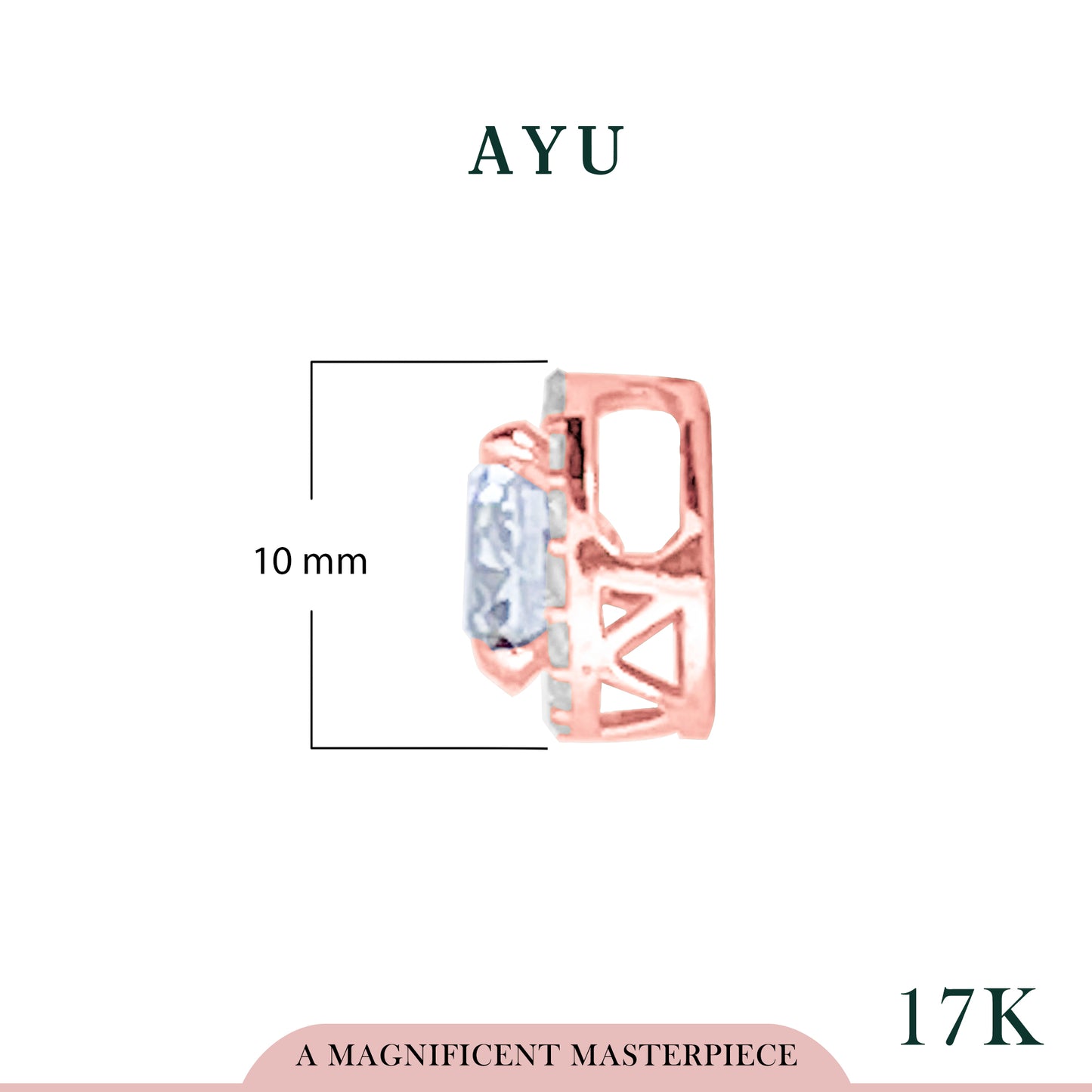 AYU Liontin Emas - Teardrop Halo Pendant 17k Rose Gold