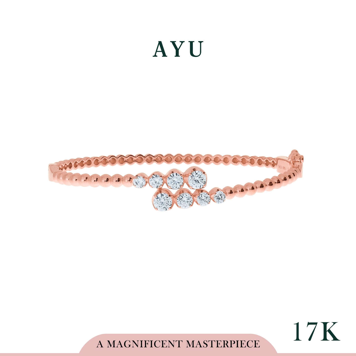 AYU Gelang Emas-Wrap Pepper Beads Bangle 17k Rose Gold