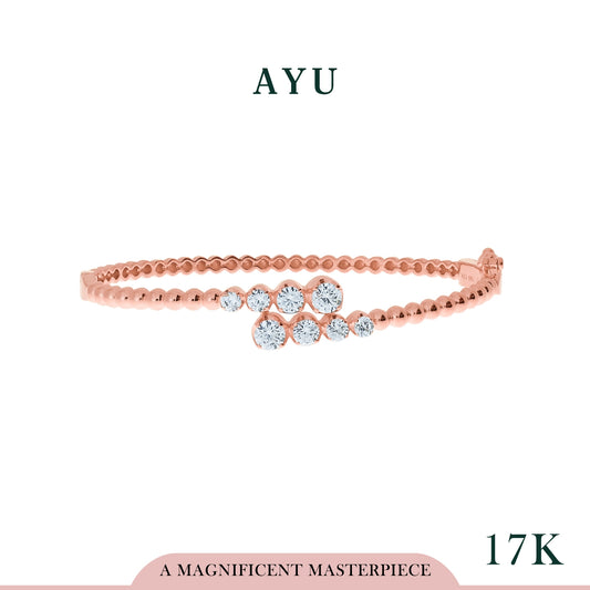 AYU Gelang Emas-Wrap Pepper Beads Bangle 17k Rose Gold