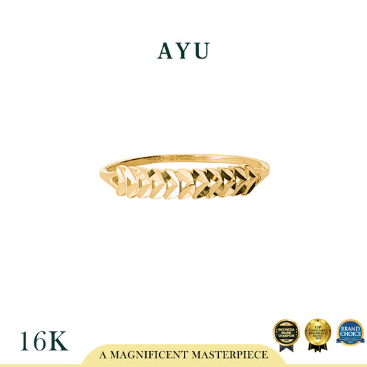 AYU Cincin Emas - Angel Vine Half Band Ring 16k Yellow gold
