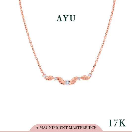 AYU Kalung Emas - Angel Vine Mini Chevron Chain Necklace 17K Rose Gold