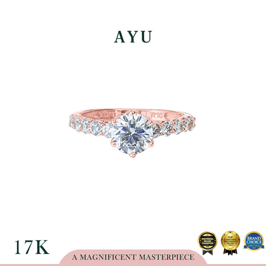 AYU Cincin Emas - Baby Gigi 6 Prong Solitaire Ring 17k Rose Gold