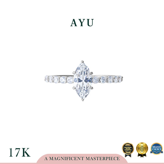 AYU Cincin Emas - The Ayu Mini Selly Ring 17k White Gold