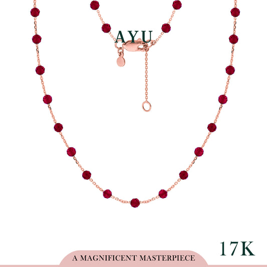 AYU Kalung Emas - Full Beads Necklace 17k Rose Gold